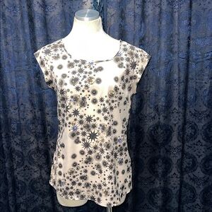 The Limited Black and Lite Pink Starburst Blouse